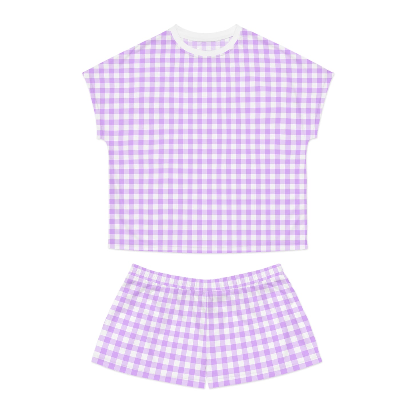 Lavender Gingham Short Pajama Set