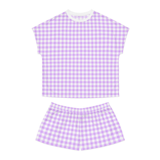 Lavender Gingham Short Pajama Set