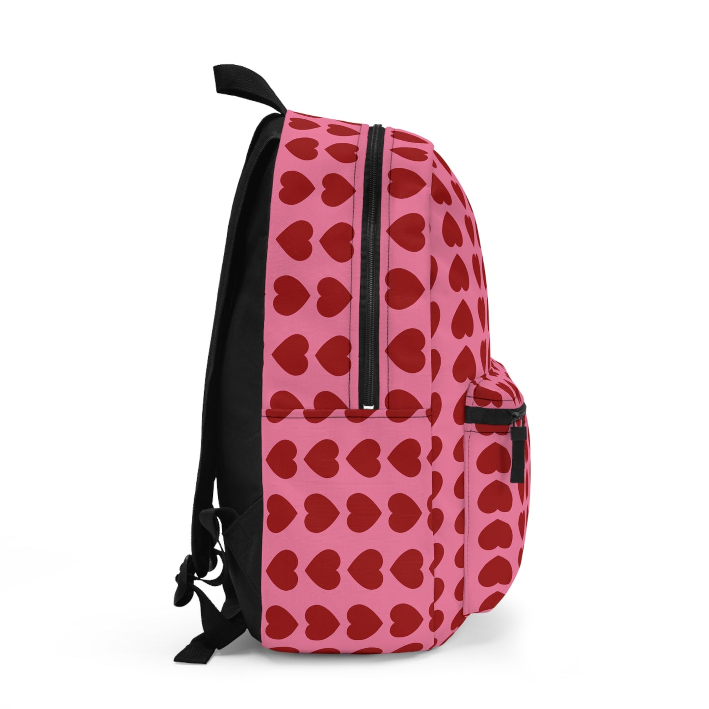 Red Heart Print Backpack