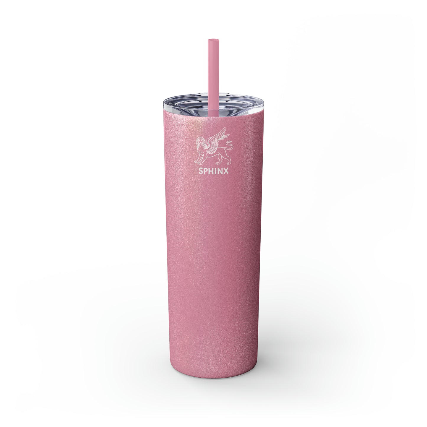 Sphinx White Logo Skinny Tumbler with Straw, 20oz