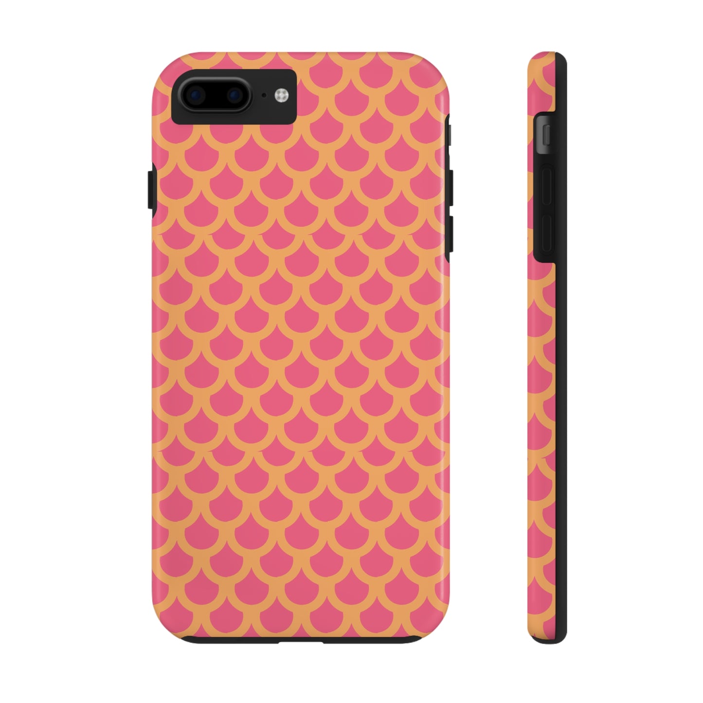 Pink and Orange Mermaid Scale Print Tough Phone Case