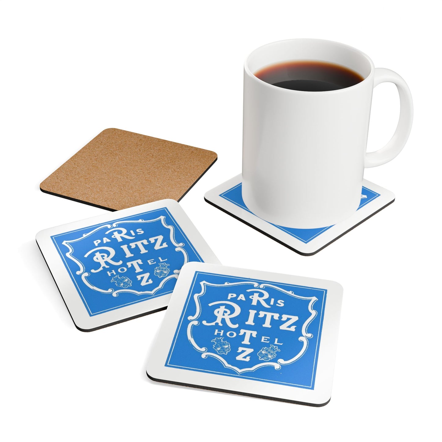 Paris Hotel Blue Corkwood Coaster Set