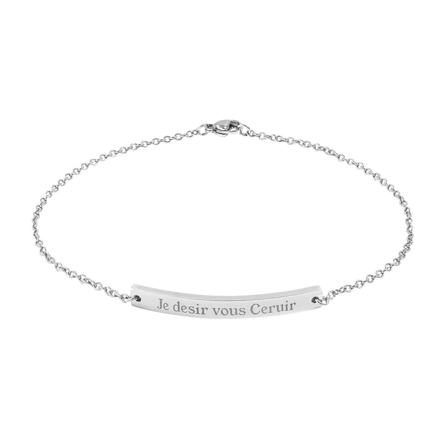 Je desir vous Ceruir Engraved Curved Bar Anklet