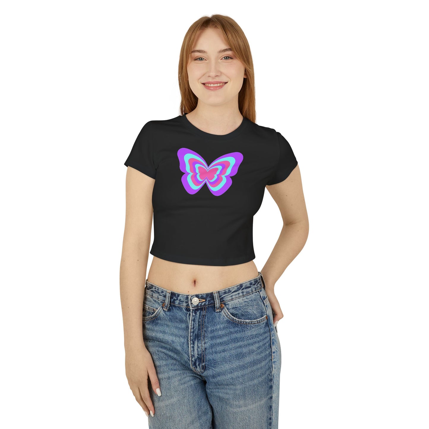 Pink and Purple Butterfly Organic Cotton Baby Tee