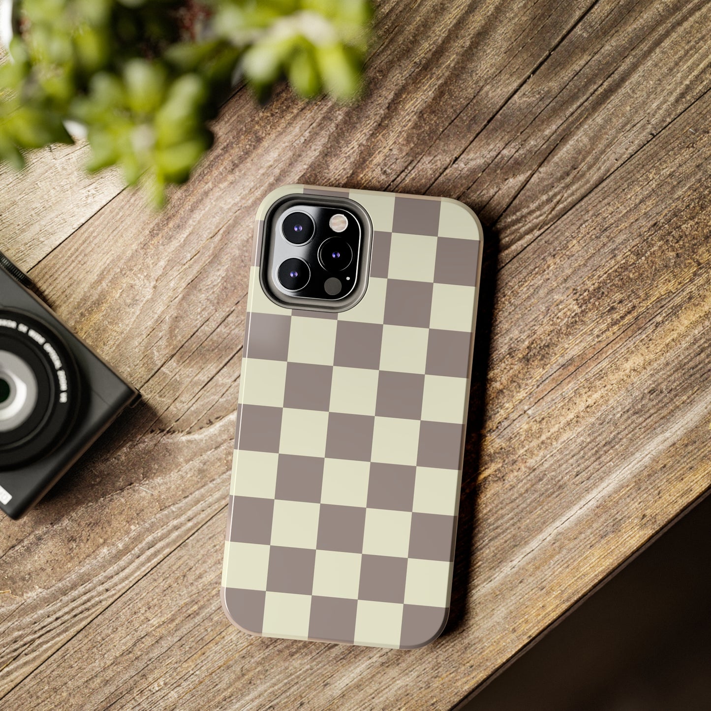 Checkerboard Tough Phone Case in Light