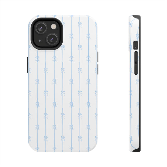 Blue Bows and Stripes Tough Phone Case