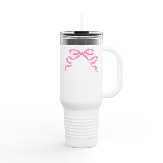 Pink Bow Insulated Tumbler