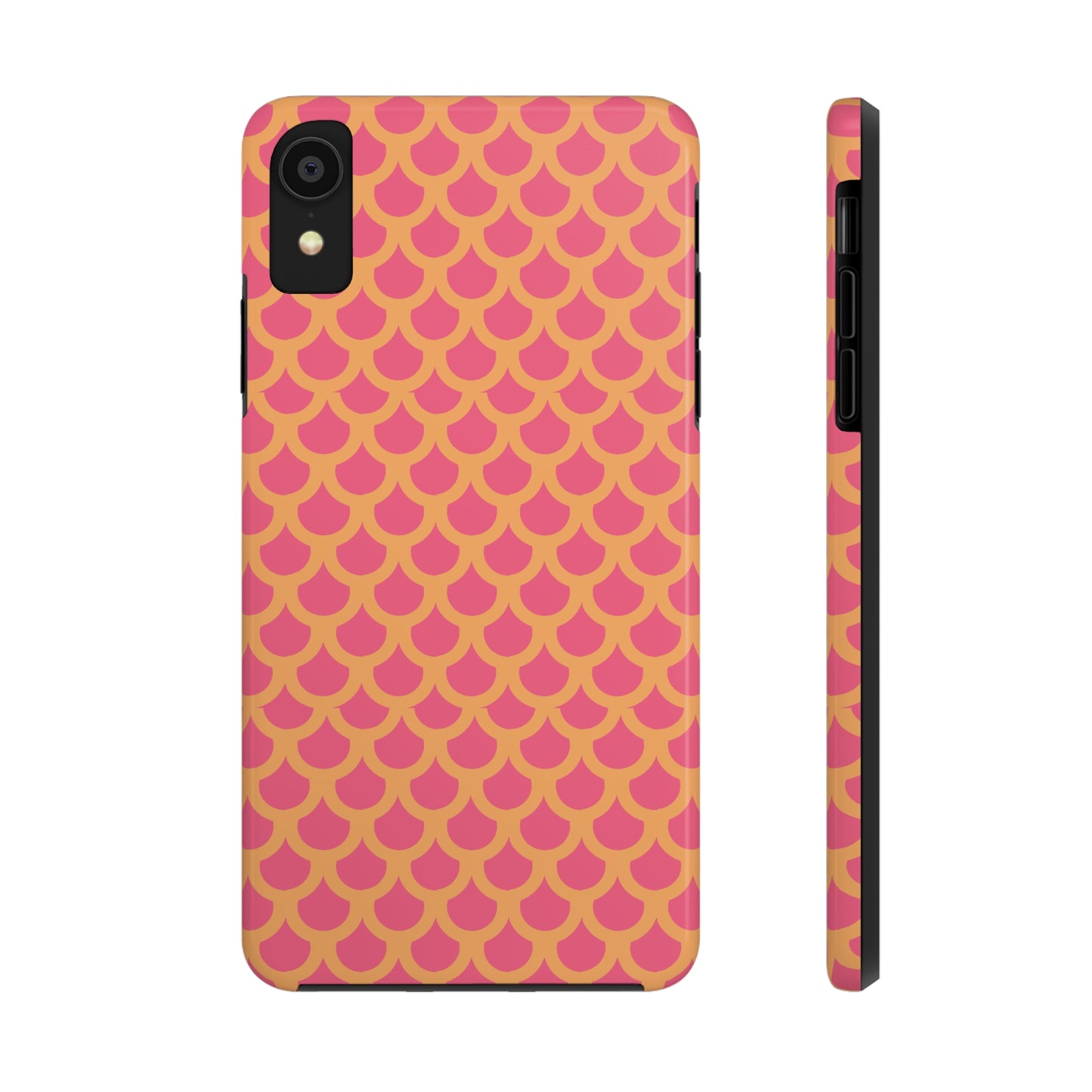 Pink and Orange Mermaid Scale Print Tough Phone Case