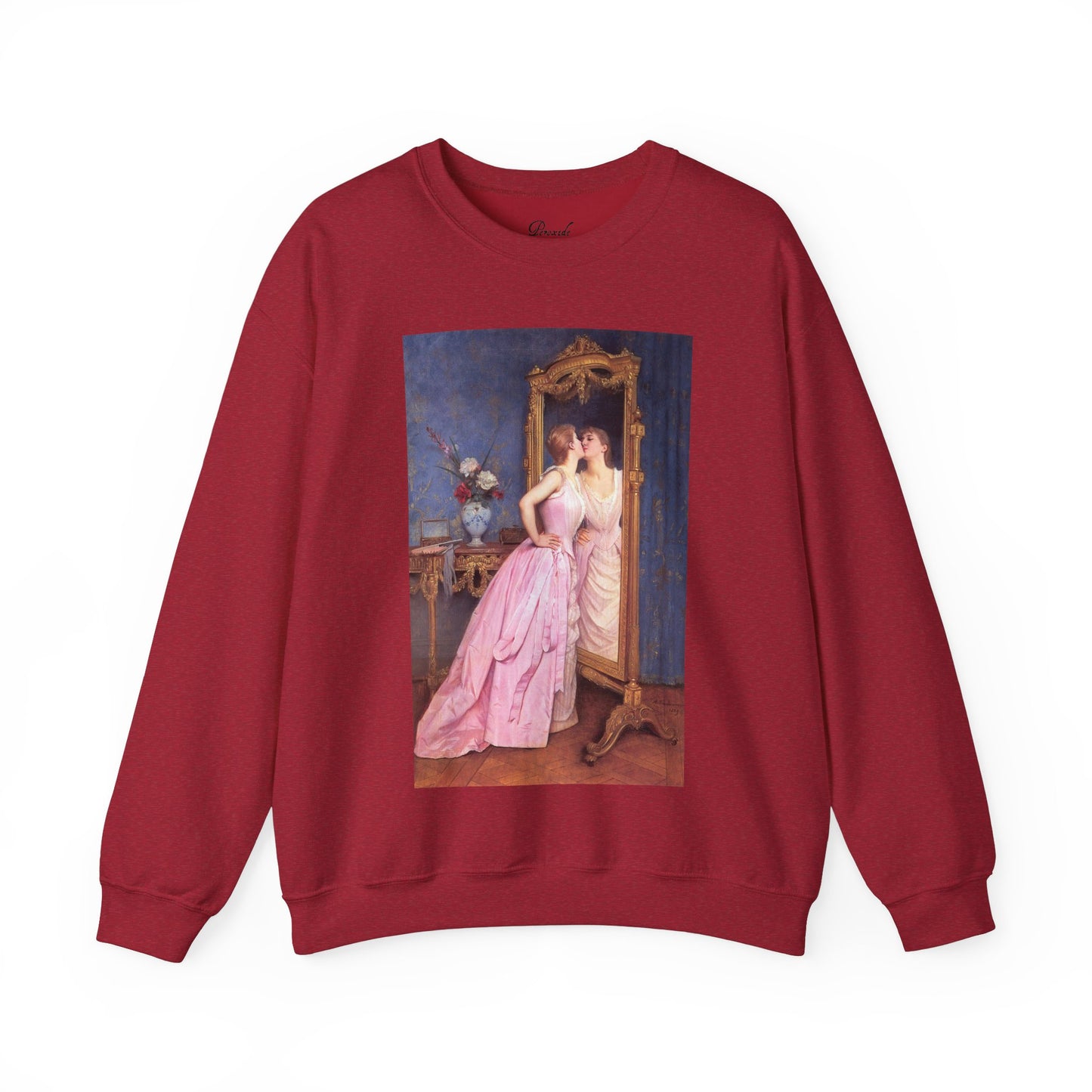 Girl Kissing Her Reflection Sweatshirt