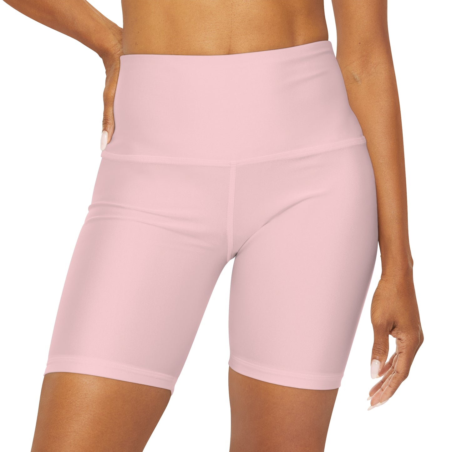 Blush Pink High Waisted Yoga Shorts