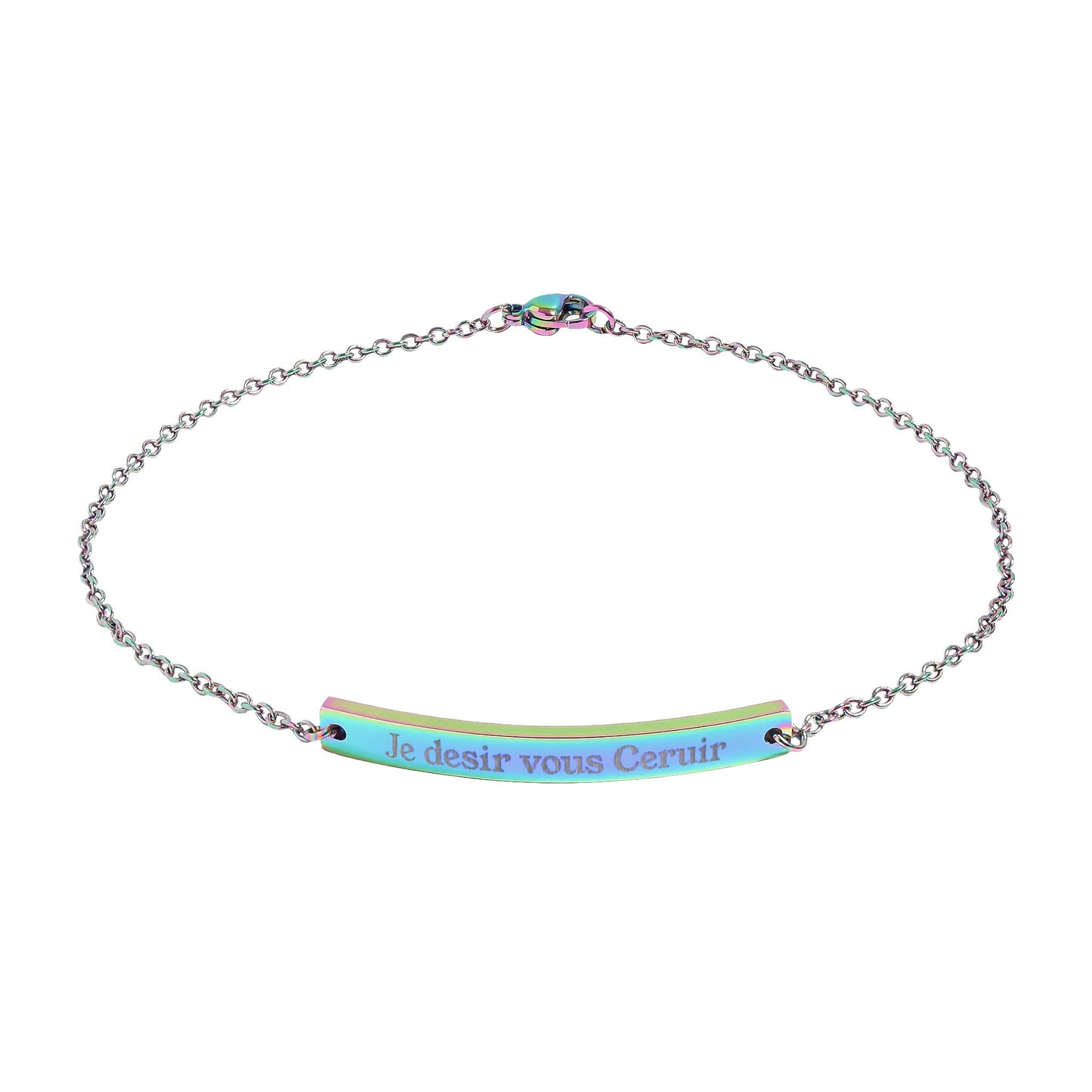 Je desir vous Ceruir Engraved Curved Bar Anklet