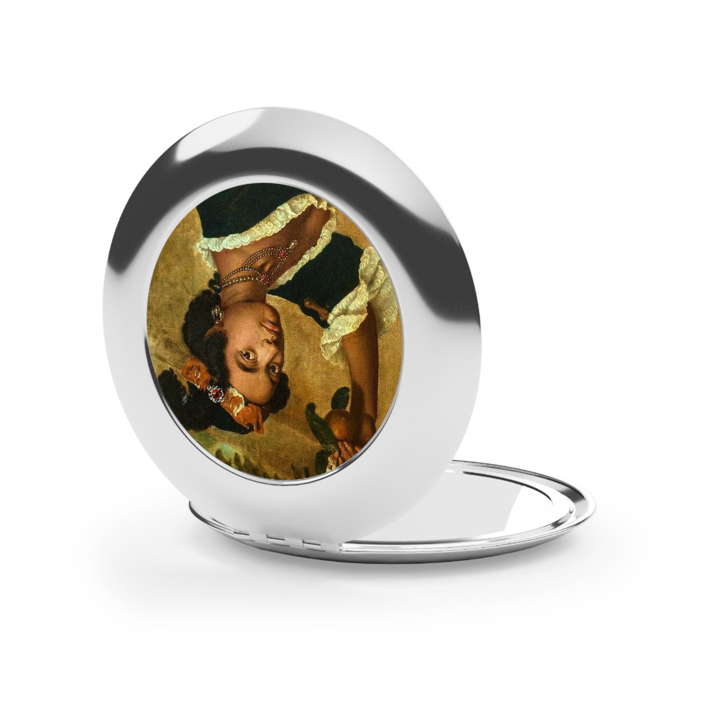 Woman of Color with Floral Crown Compact Travel Mirror