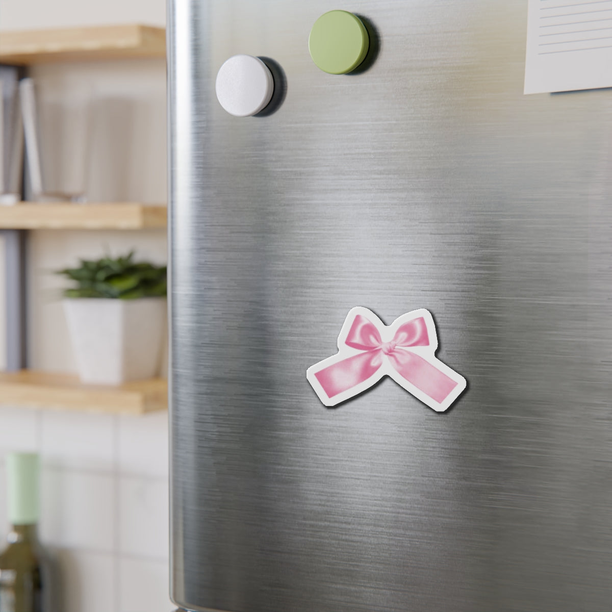 Pink Bow Die-Cut Magnets