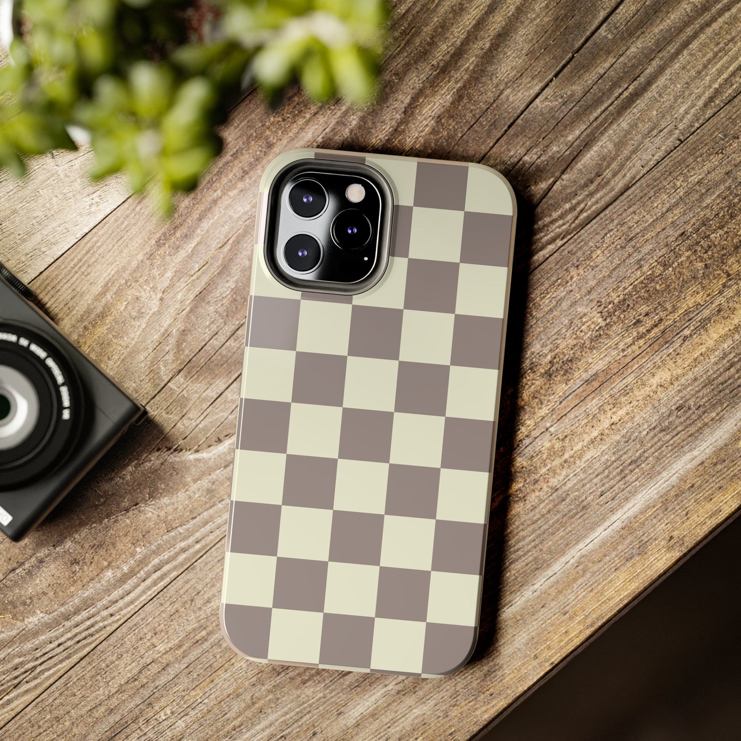 Checkerboard Tough Phone Case in Light