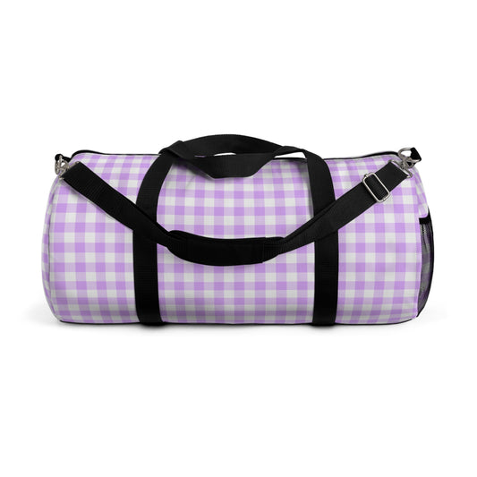 Lavender Gingham Duffel Bag