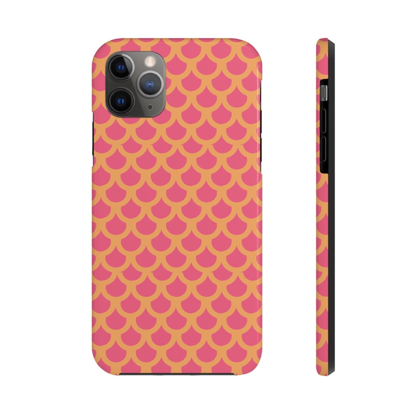 Pink and Orange Mermaid Scale Print Tough Phone Case