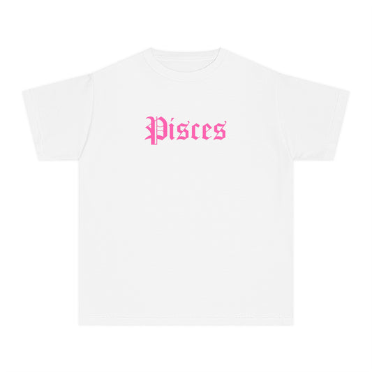 Pisces Pink Text Baby Tee