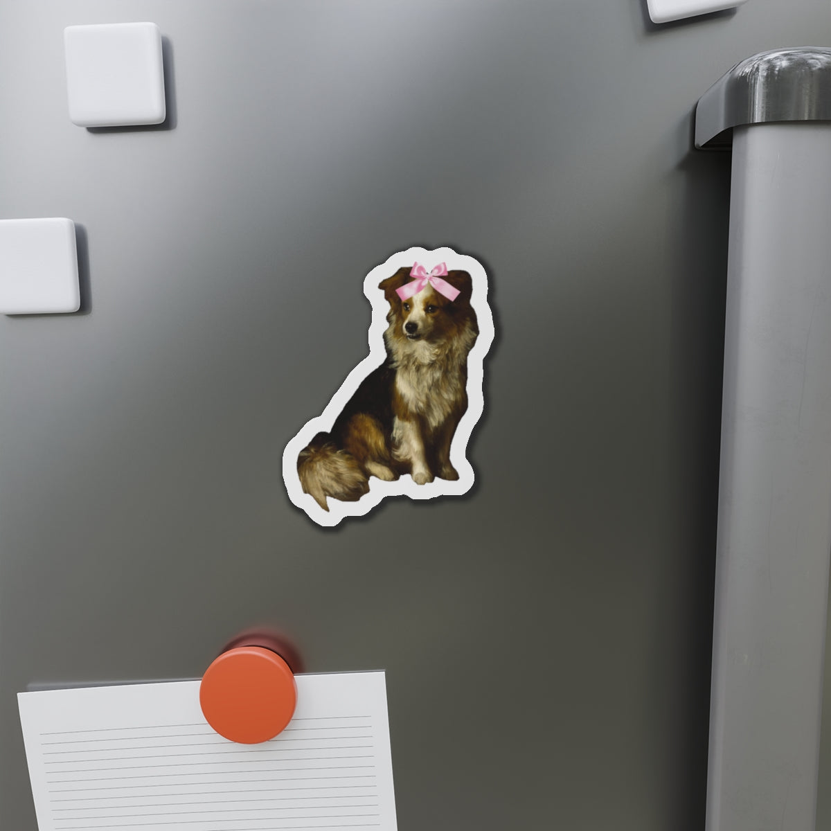 Dog with Bow Die-Cut Magnets