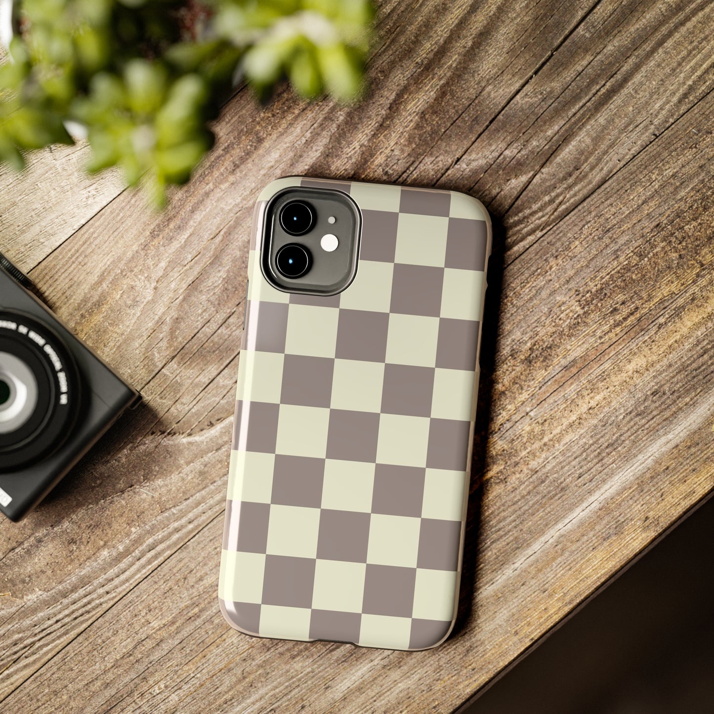 Checkerboard Tough Phone Case in Light