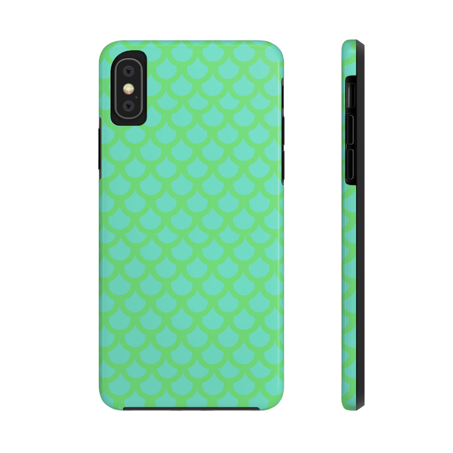 Green and Blue Mermaid Scale Print Tough Phone Case