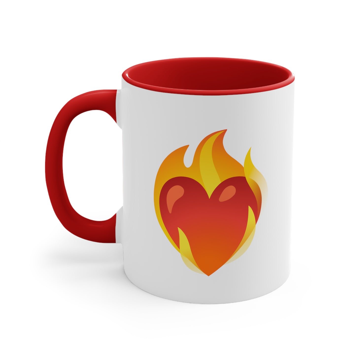 Flaming Heart Emoji Accent Mug