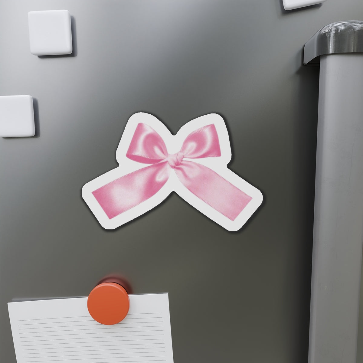 Pink Bow Die-Cut Magnets