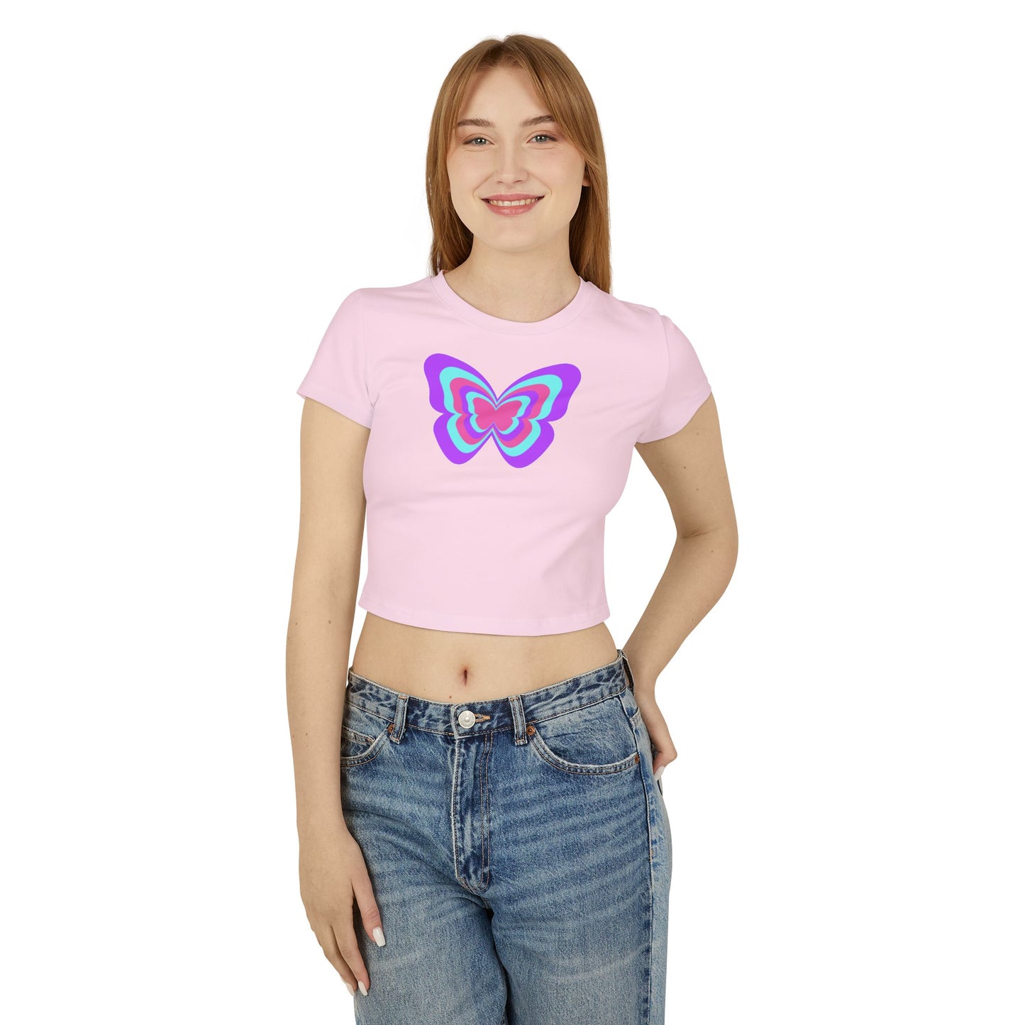 Pink and Purple Butterfly Organic Cotton Baby Tee