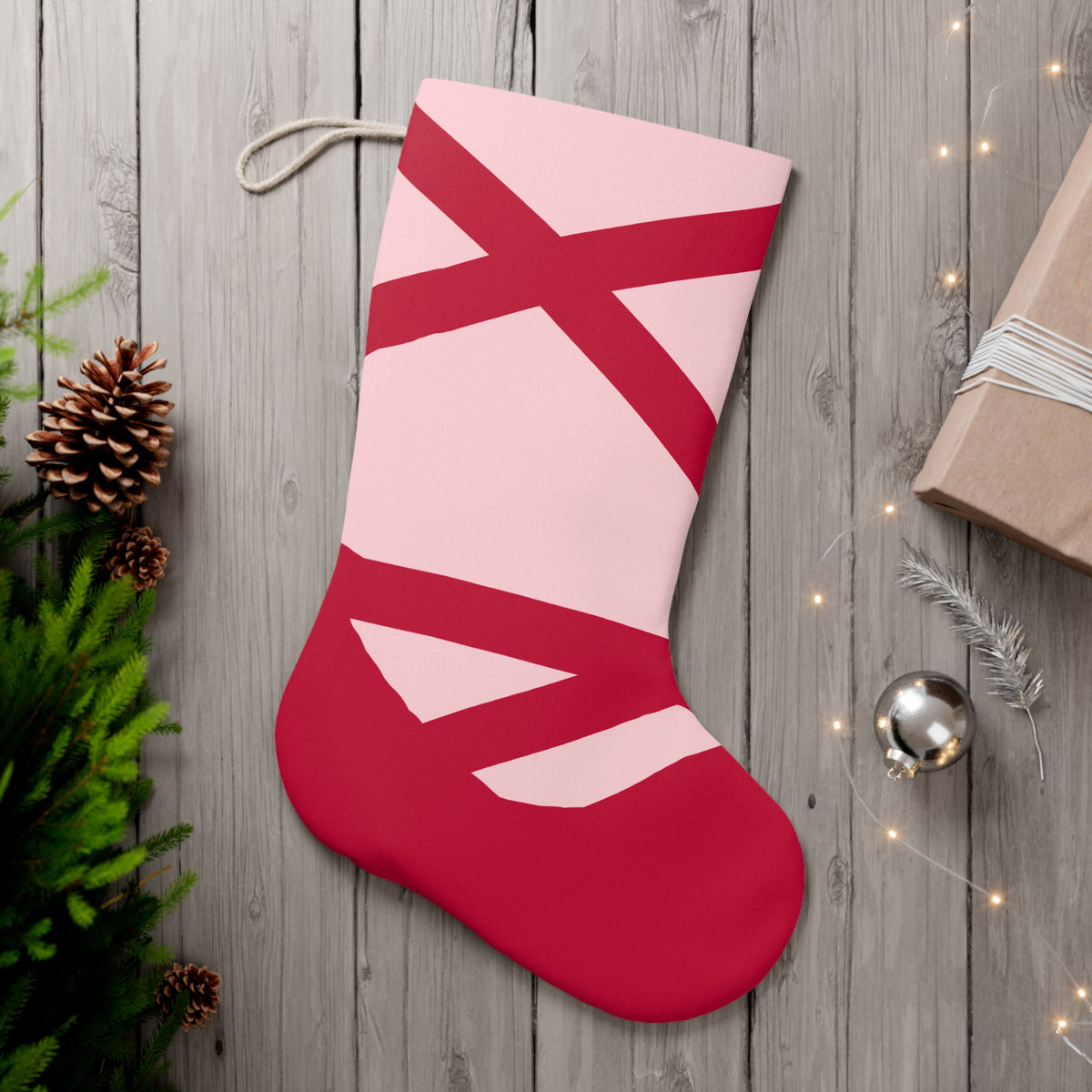 Red Ballet Slipper Christmas Stocking