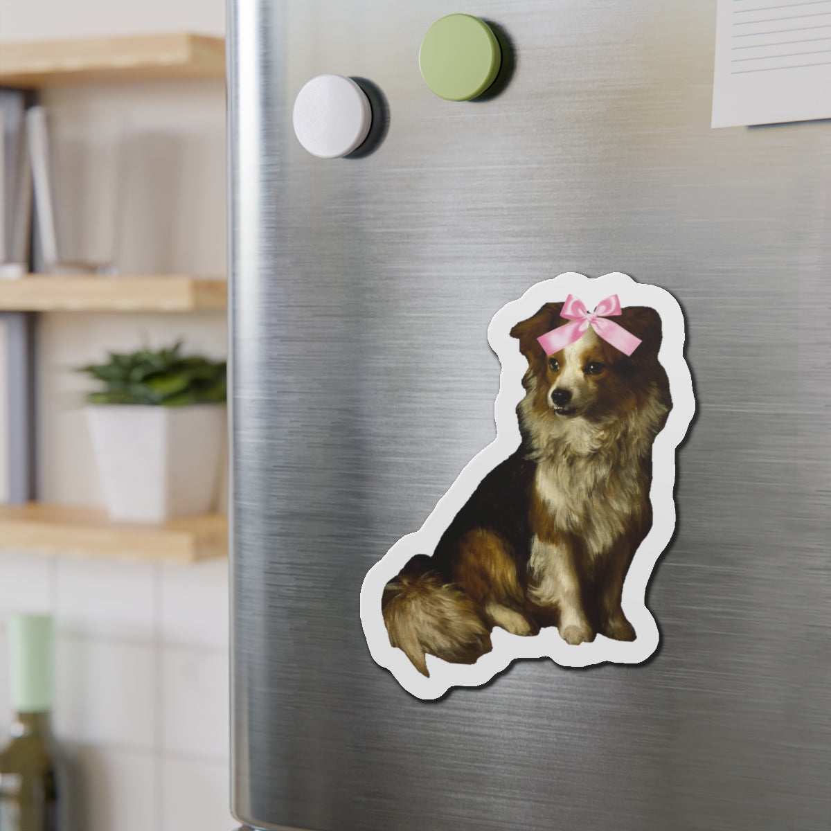 Dog with Bow Die-Cut Magnets