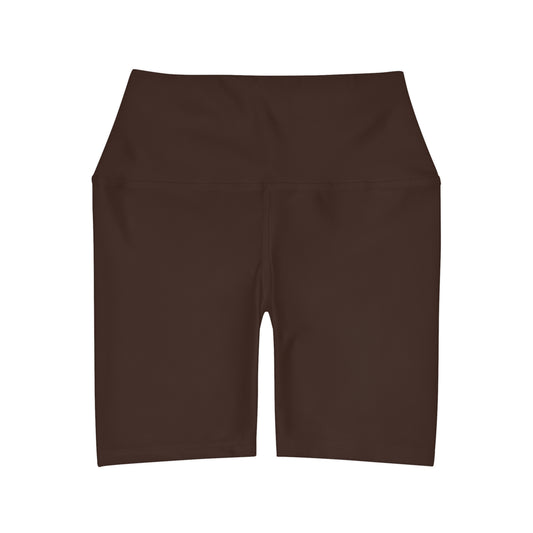 Chocolate Brown High Waisted Yoga Shorts