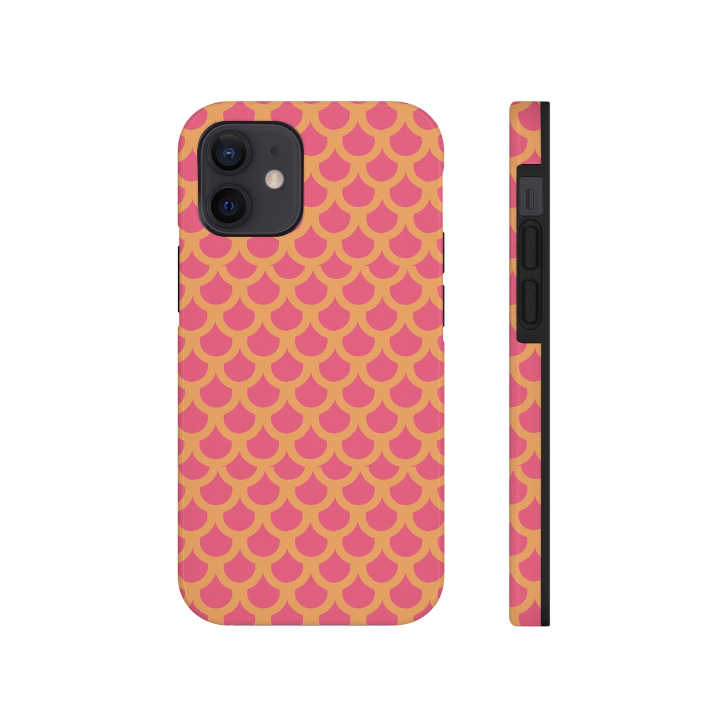 Pink and Orange Mermaid Scale Print Tough Phone Case