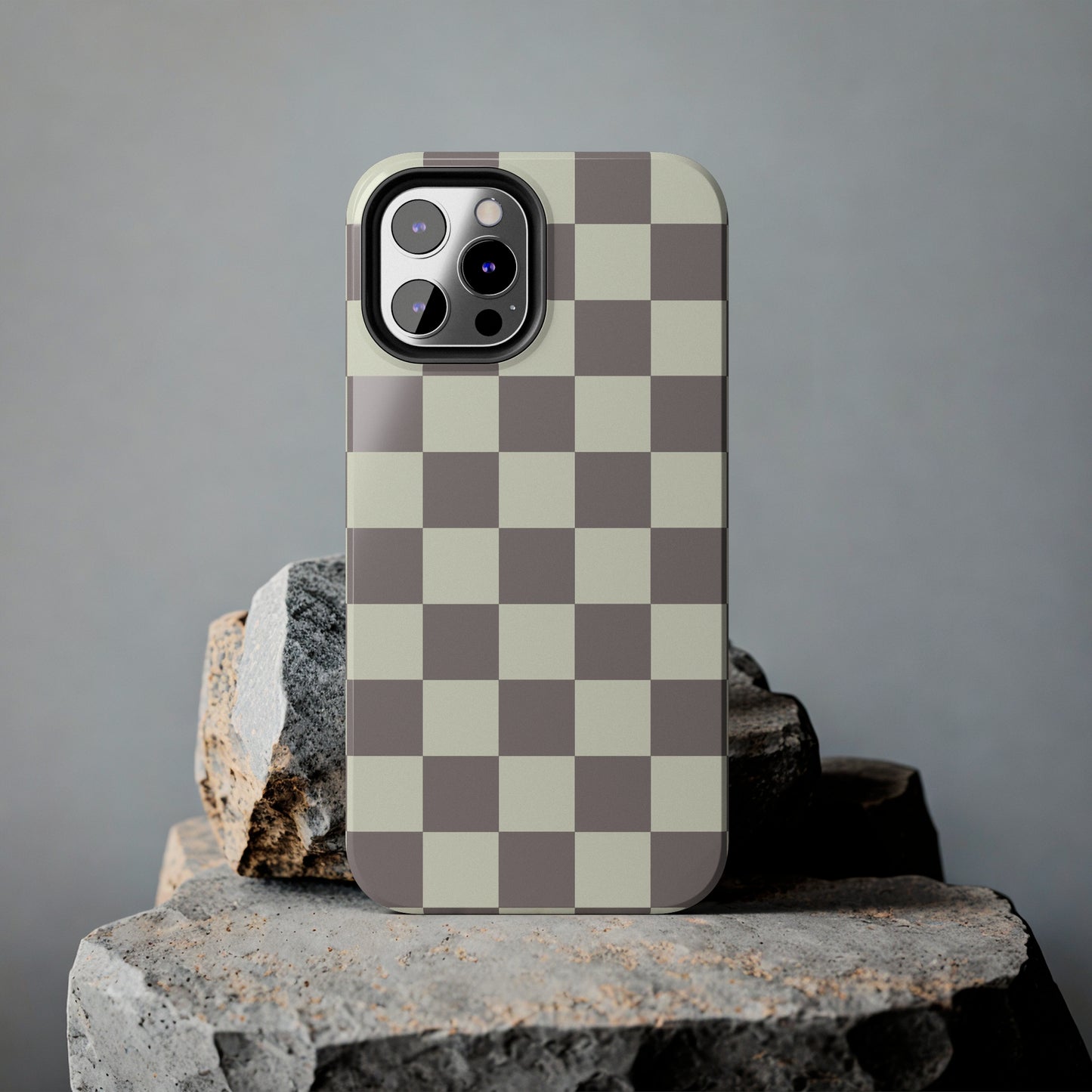 Checkerboard Tough Phone Case in Light