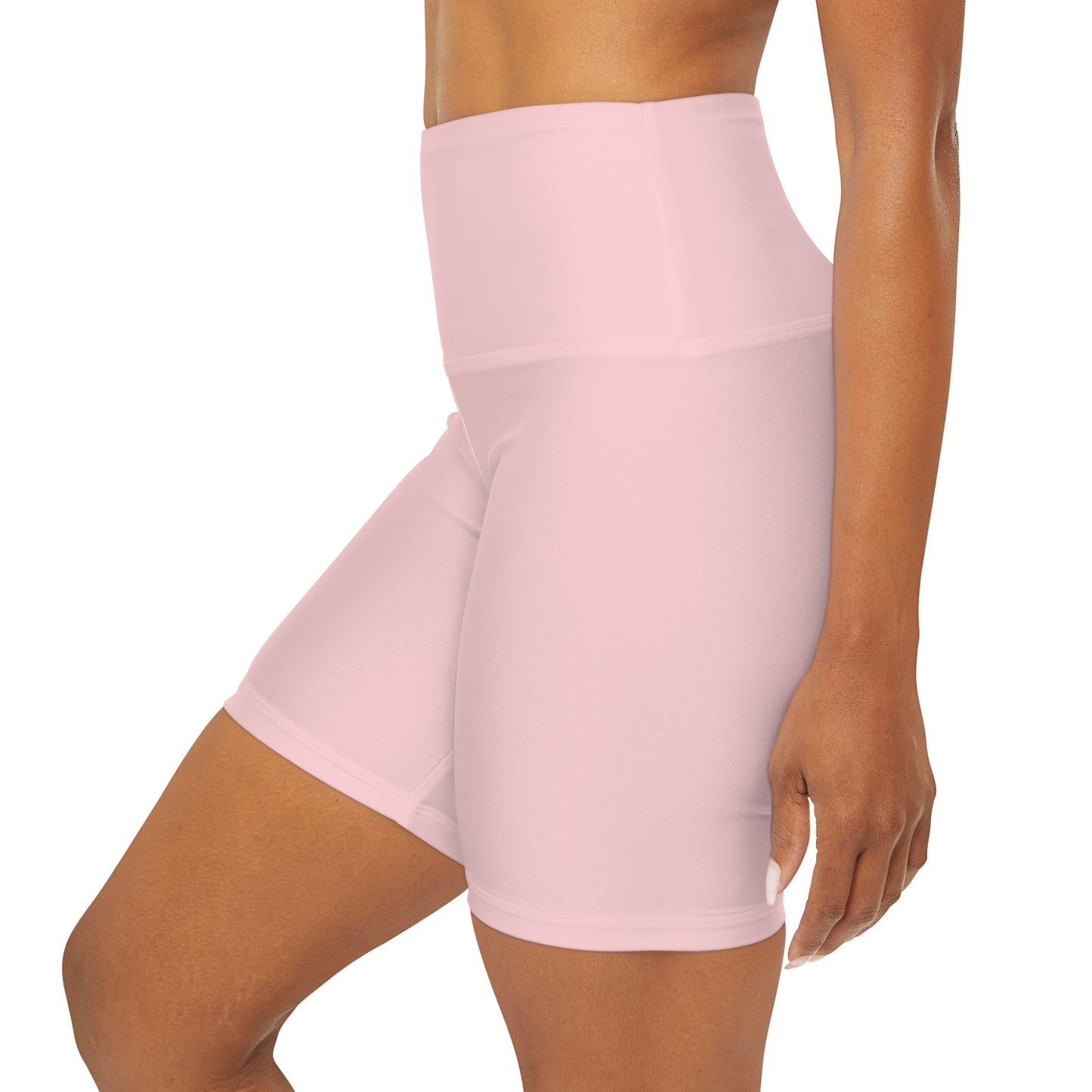 Blush Pink High Waisted Yoga Shorts