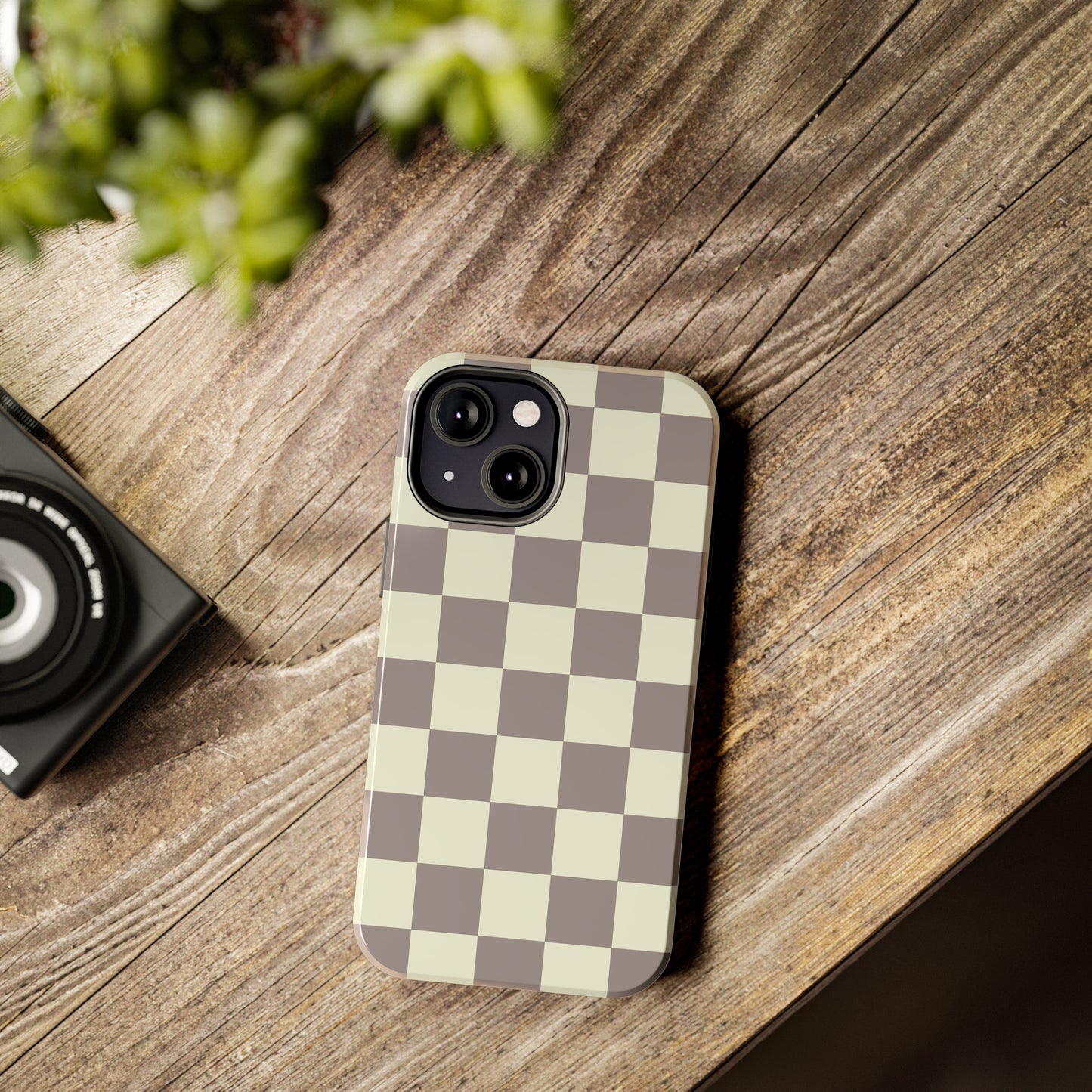 Checkerboard Tough Phone Case in Light