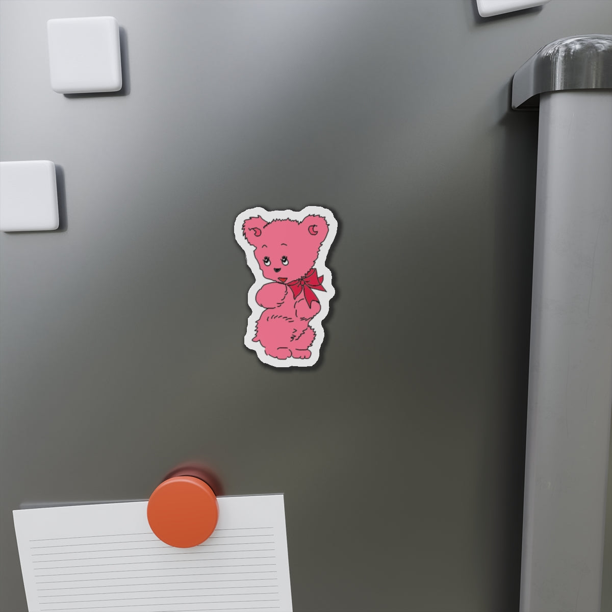 Pink Bear Die-Cut Magnets