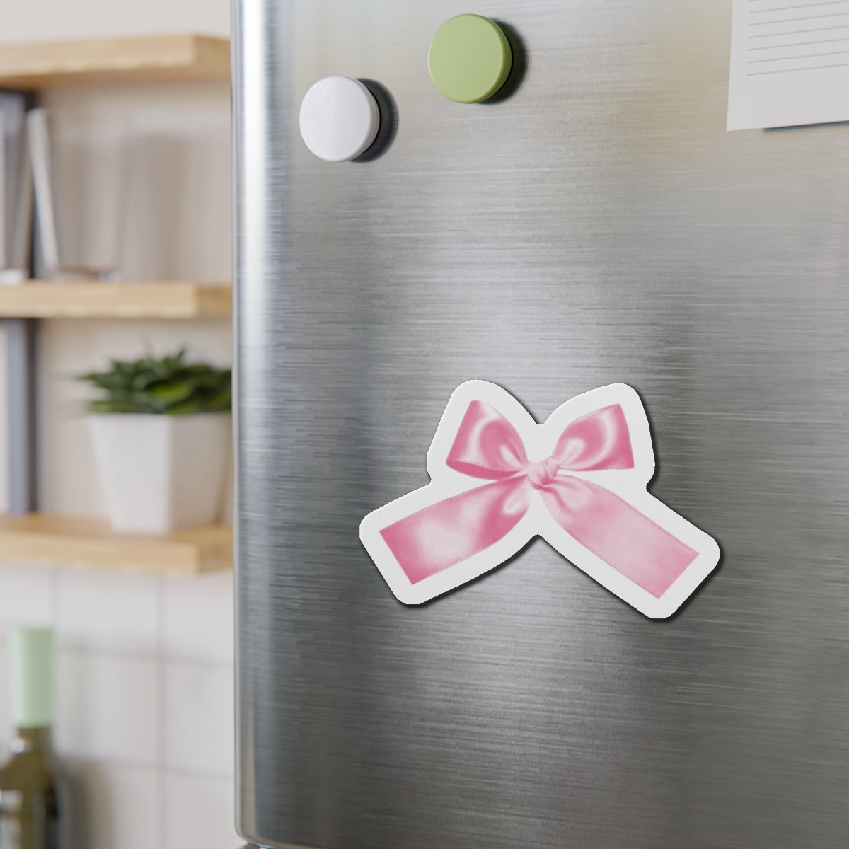 Pink Bow Die-Cut Magnets