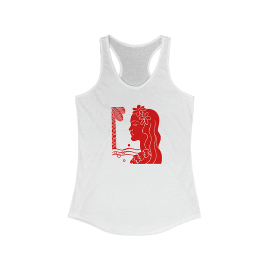 Red Tropical Girl Racerback Tank