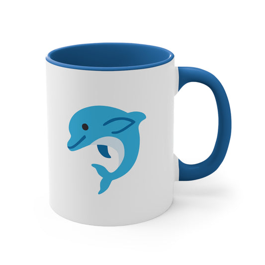 Dolphin Emoji Accent Mug