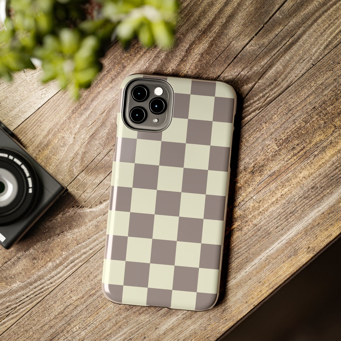 Checkerboard Tough Phone Case in Light