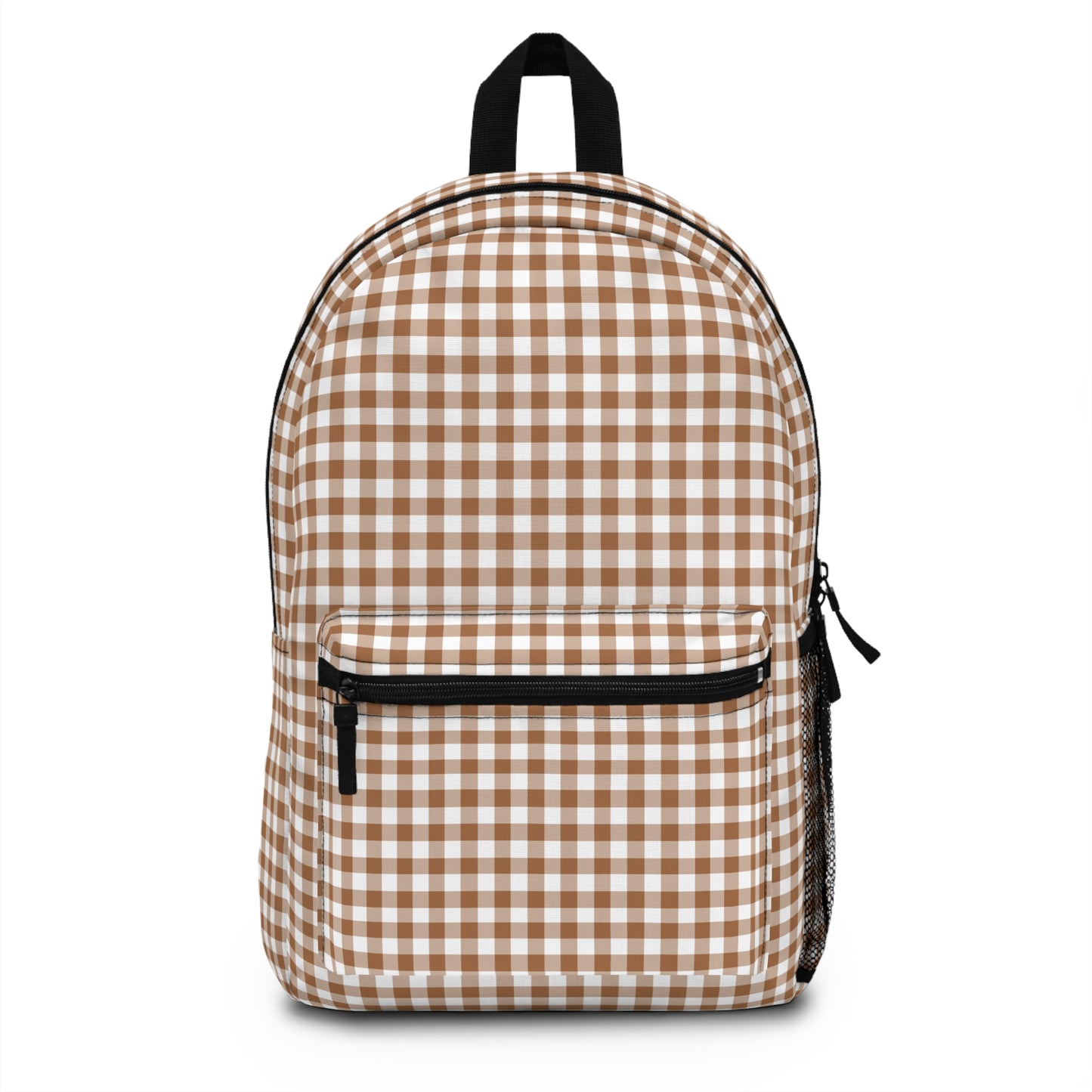 Brown Gingham Backpack