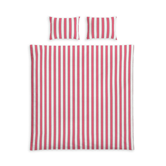 Marie Antoinette Pink Stripe Cotton Bed Set