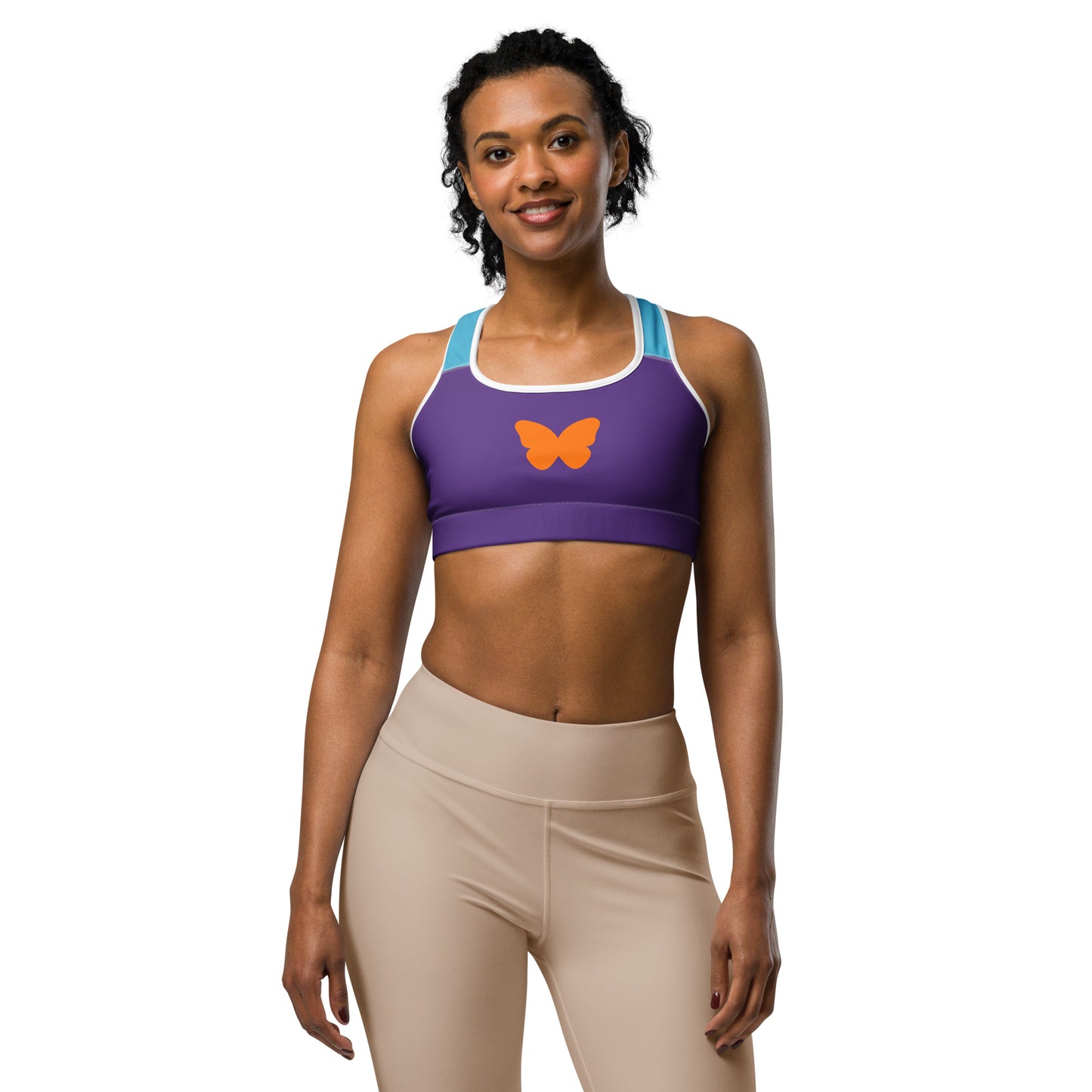 Orange Butterfly Sports Bra