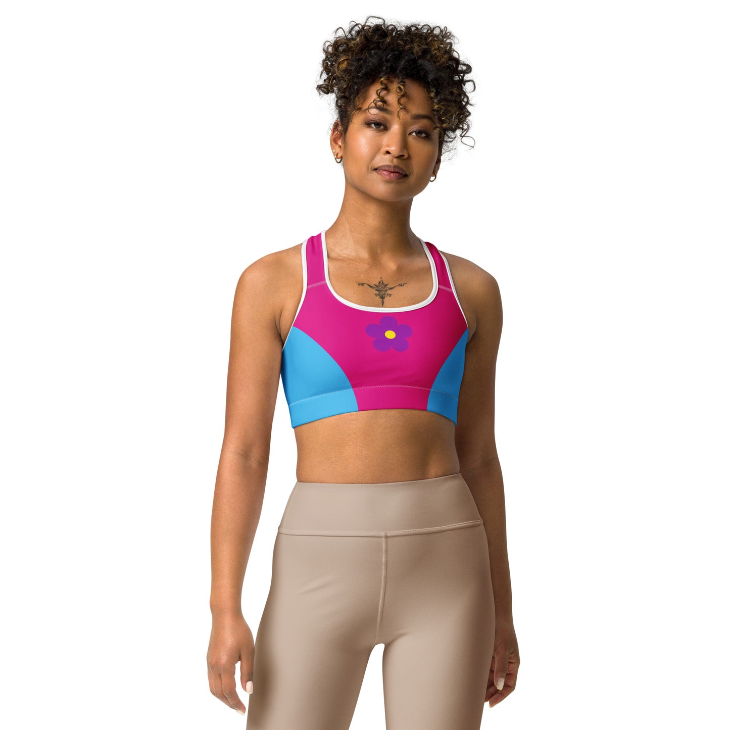 Purple Flower Sports Bra