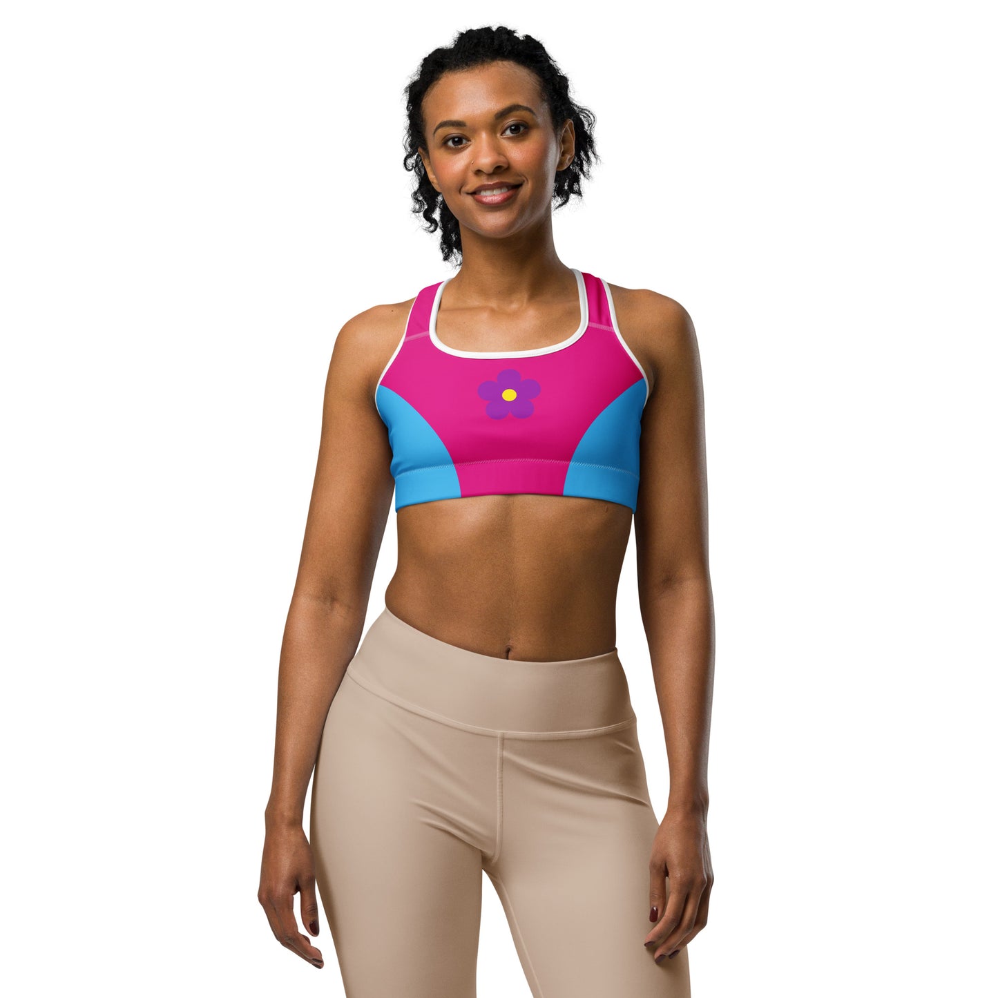 Purple Flower Sports Bra