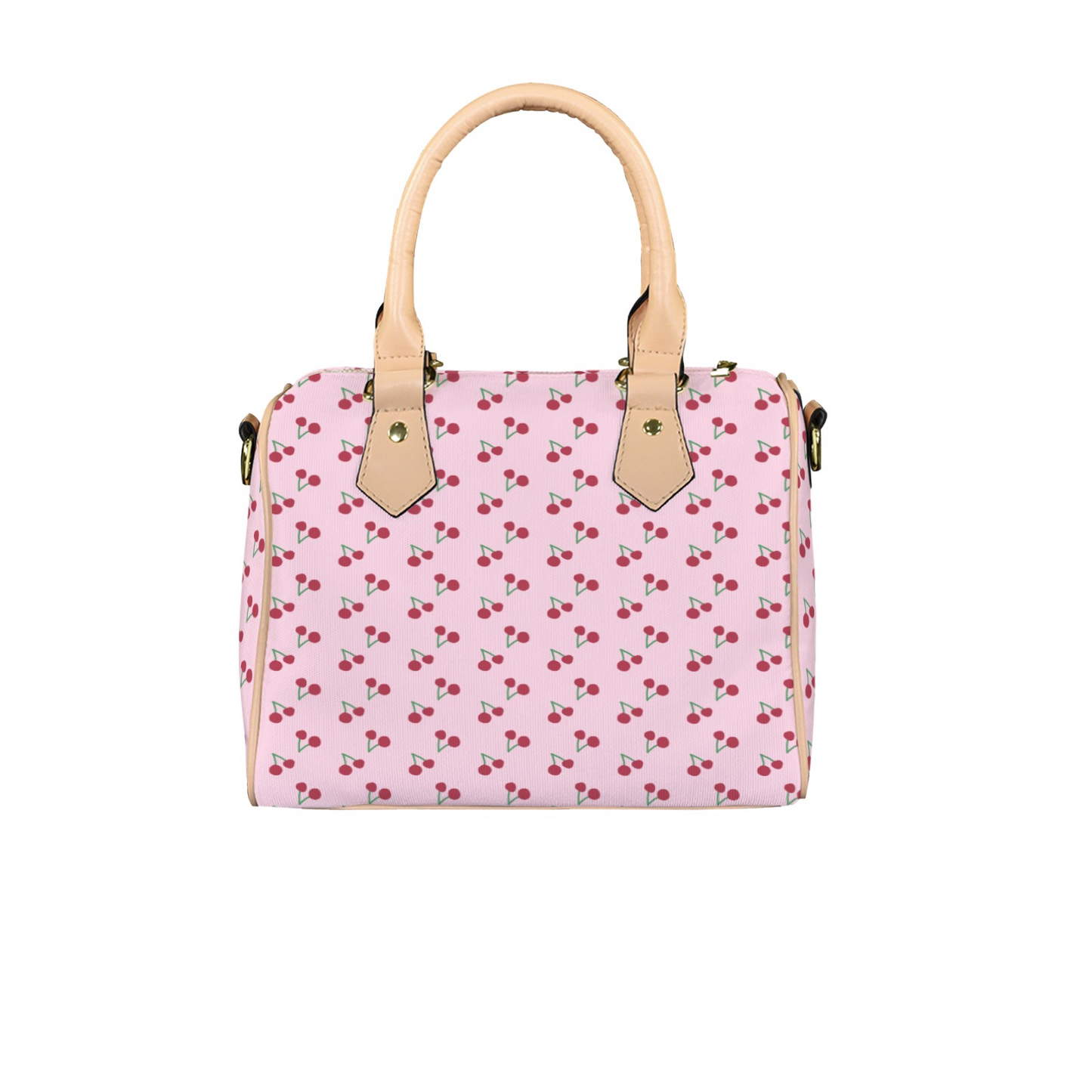 Pink Cherry Print Handbag