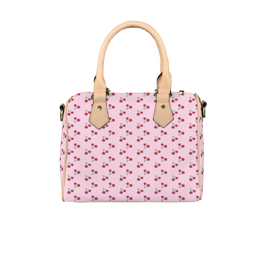 Pink Cherry Print Handbag