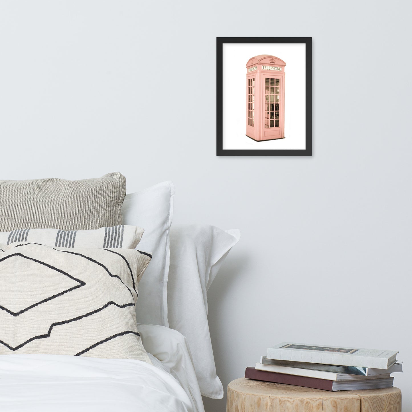 Pink Telephone Booth Framed Print