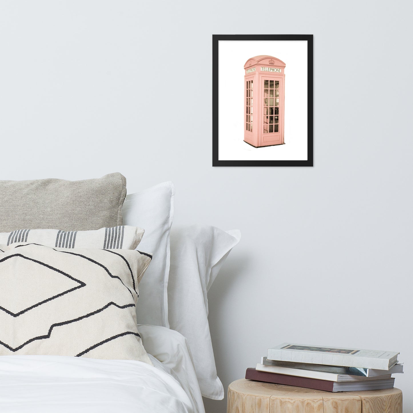 Pink Telephone Booth Framed Print