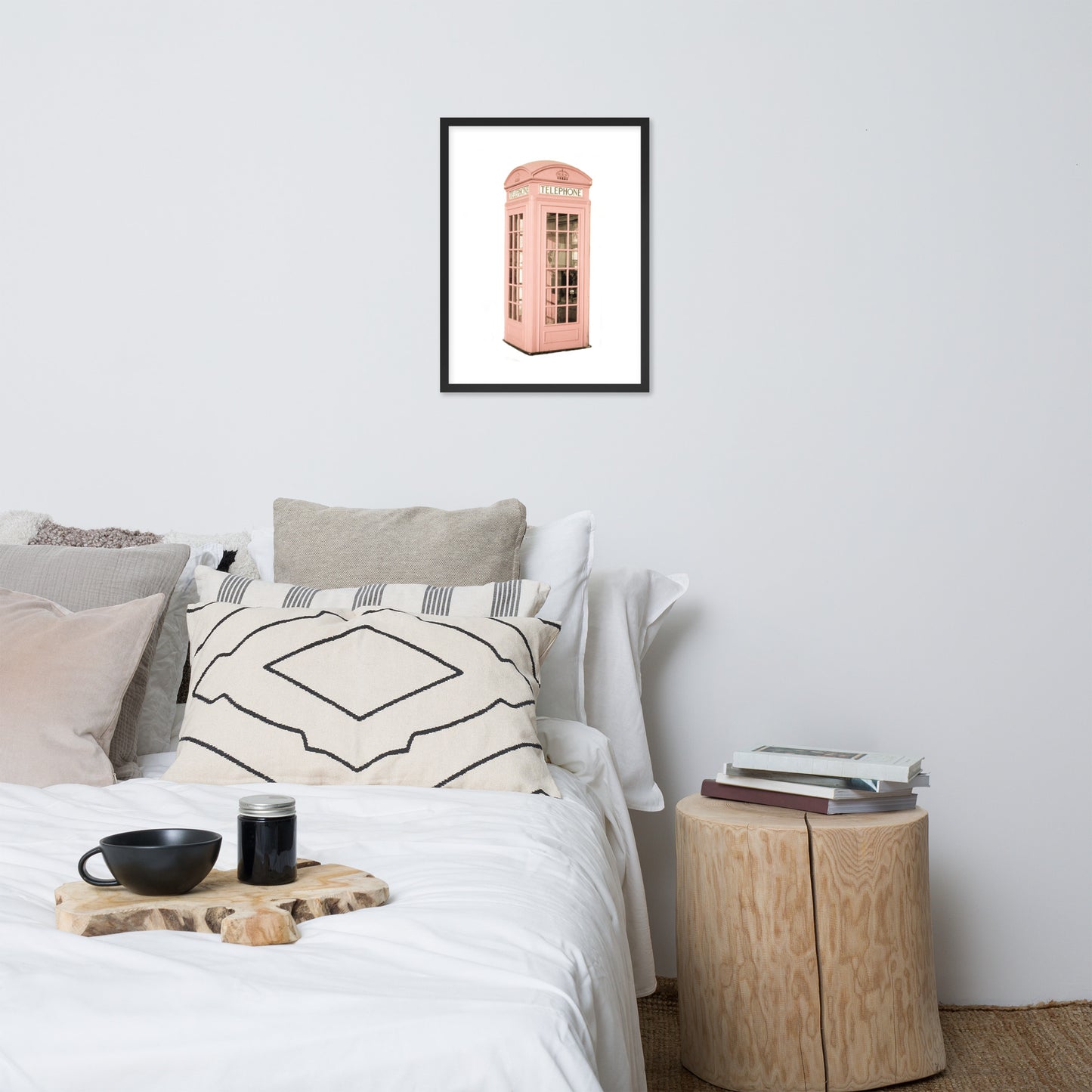 Pink Telephone Booth Framed Print