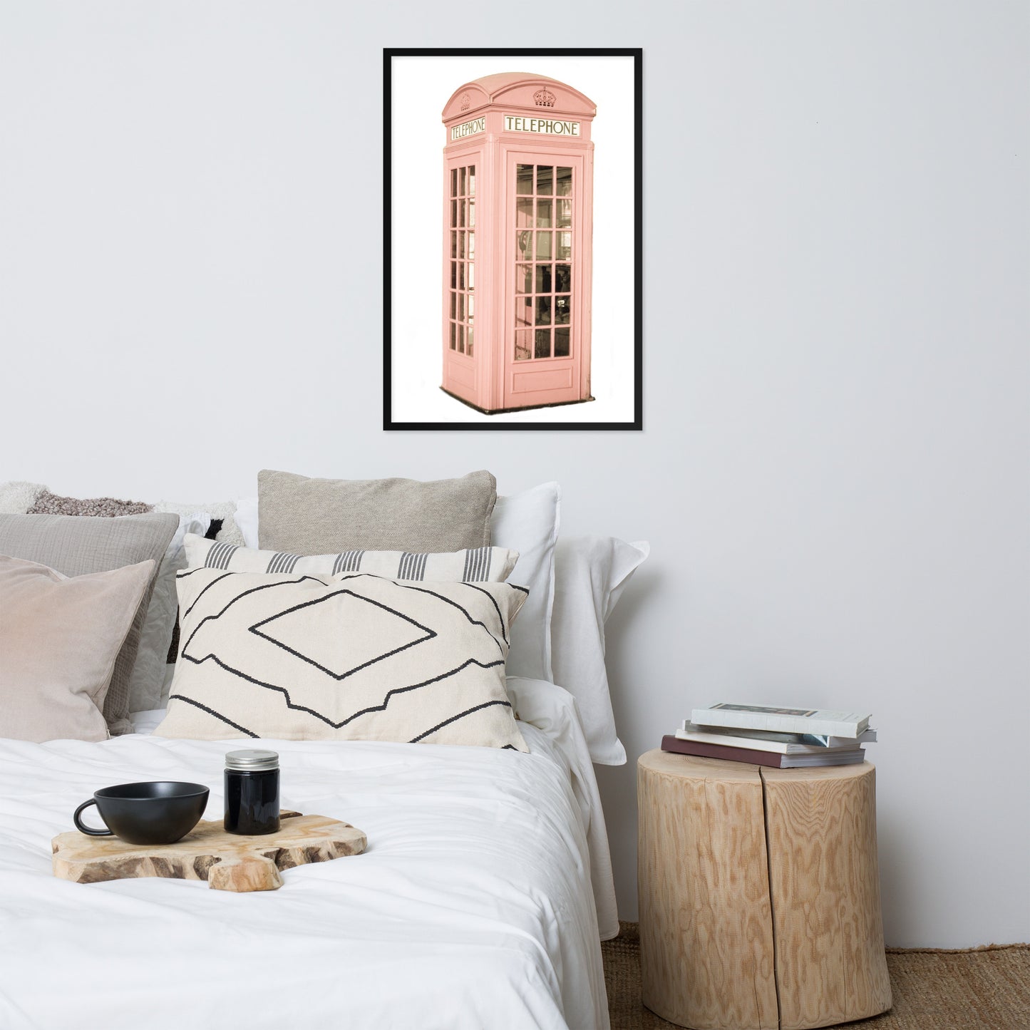 Pink Telephone Booth Framed Print